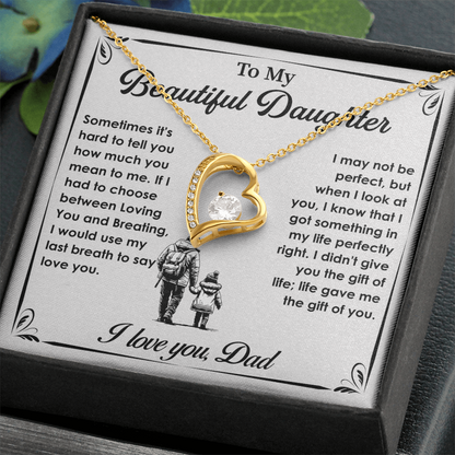 To My Daughter Gifts - Daughter Forever Love Necklace, Daughter Gifts Idea, Gifts for Daughter, Daughter Necklace Gift