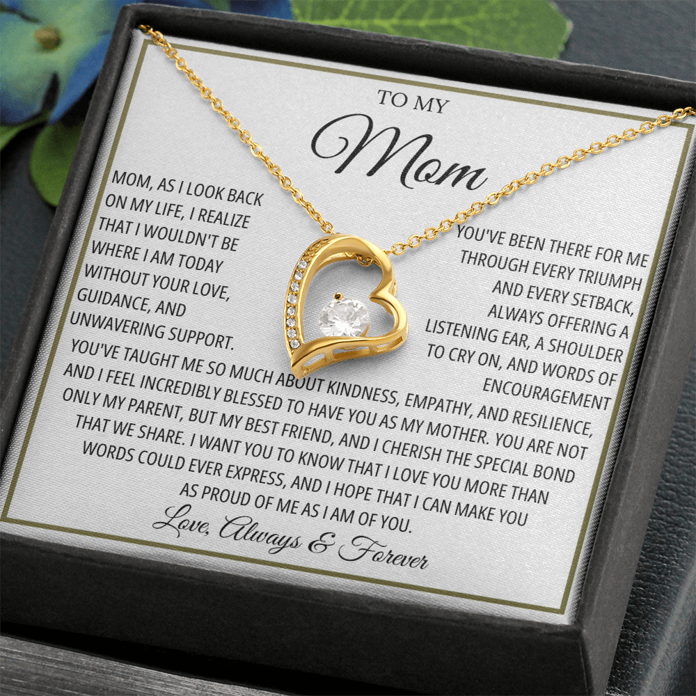 Mom Necklace for Women With Heartfelt Message & Gift Box