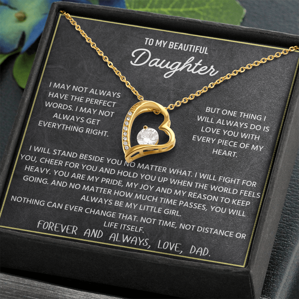 To My Beautiful Daughter | Never Forget That I Love You | Forever Love Necklace
