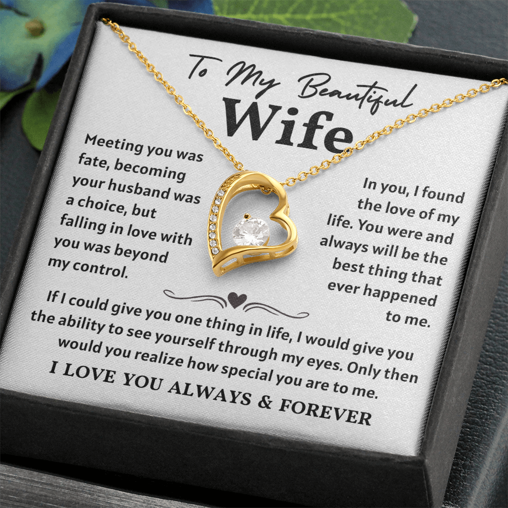 To My Wife Necklace , When She wears It, Her Smile Glows Even More