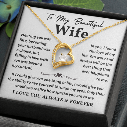 To My Wife Necklace , When She wears It, Her Smile Glows Even More
