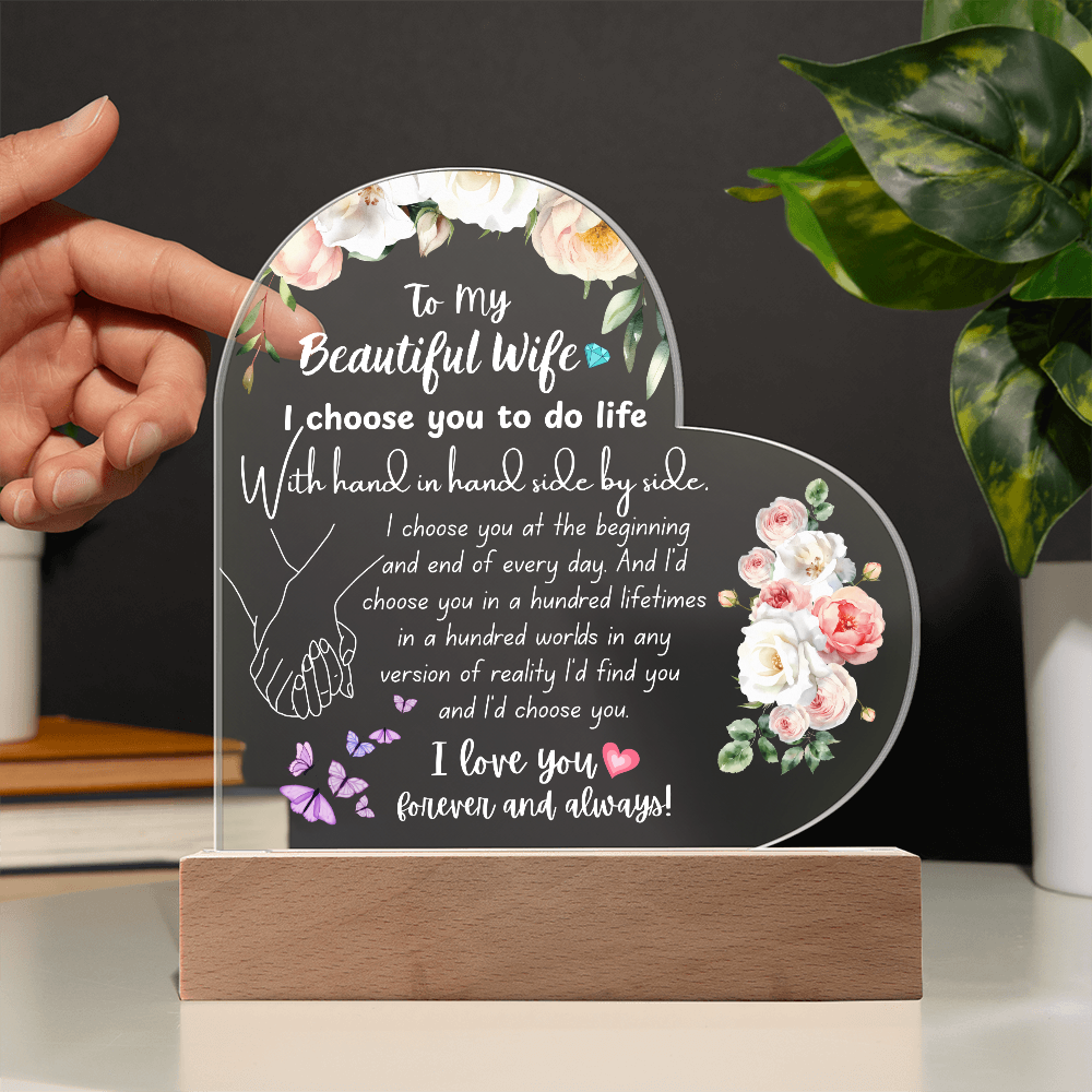 Heart Acrylic Plaque for Wife – Meaningful Valentine's Gift