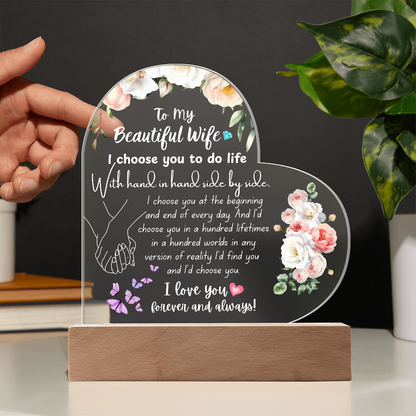 Heart Acrylic Plaque for Wife – Meaningful Valentine's Gift