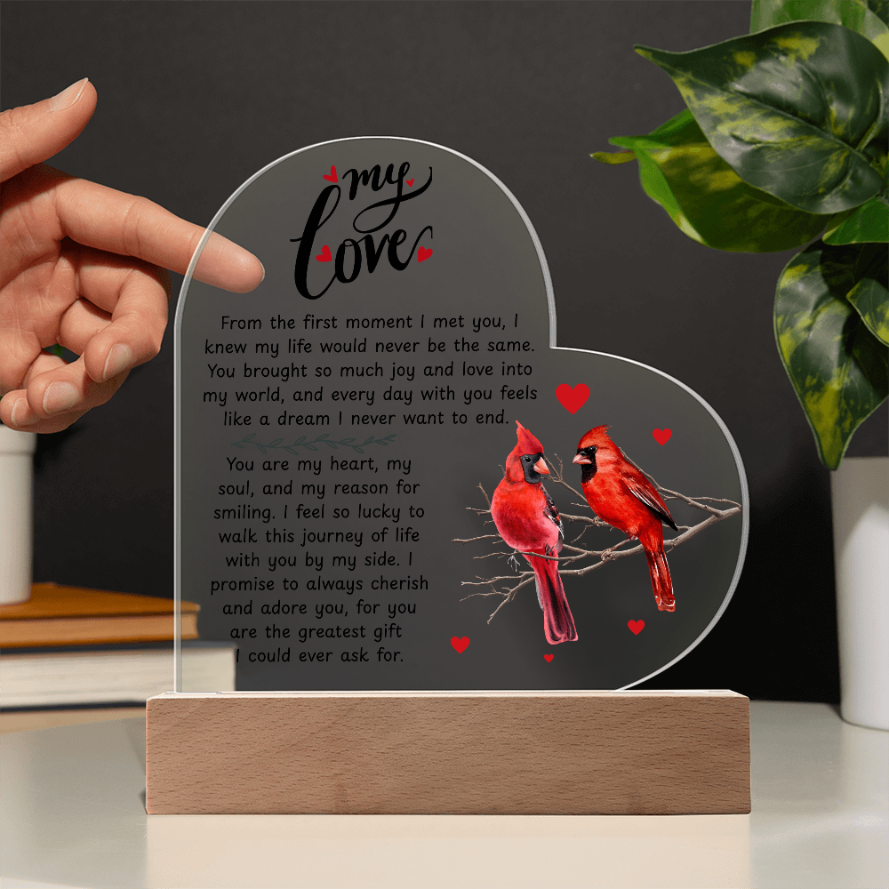To My Beautiful Wife – Premium Heart Acrylic Valentine Gift