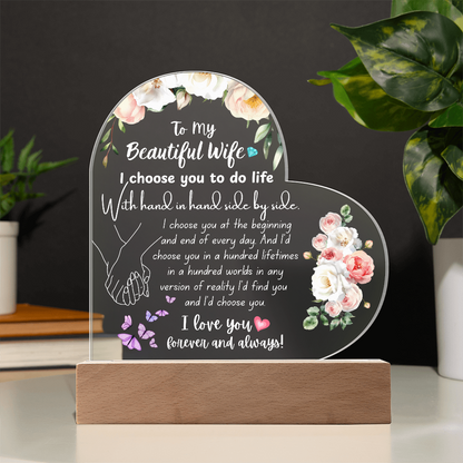 Heart Acrylic Plaque for Wife – Meaningful Valentine's Gift