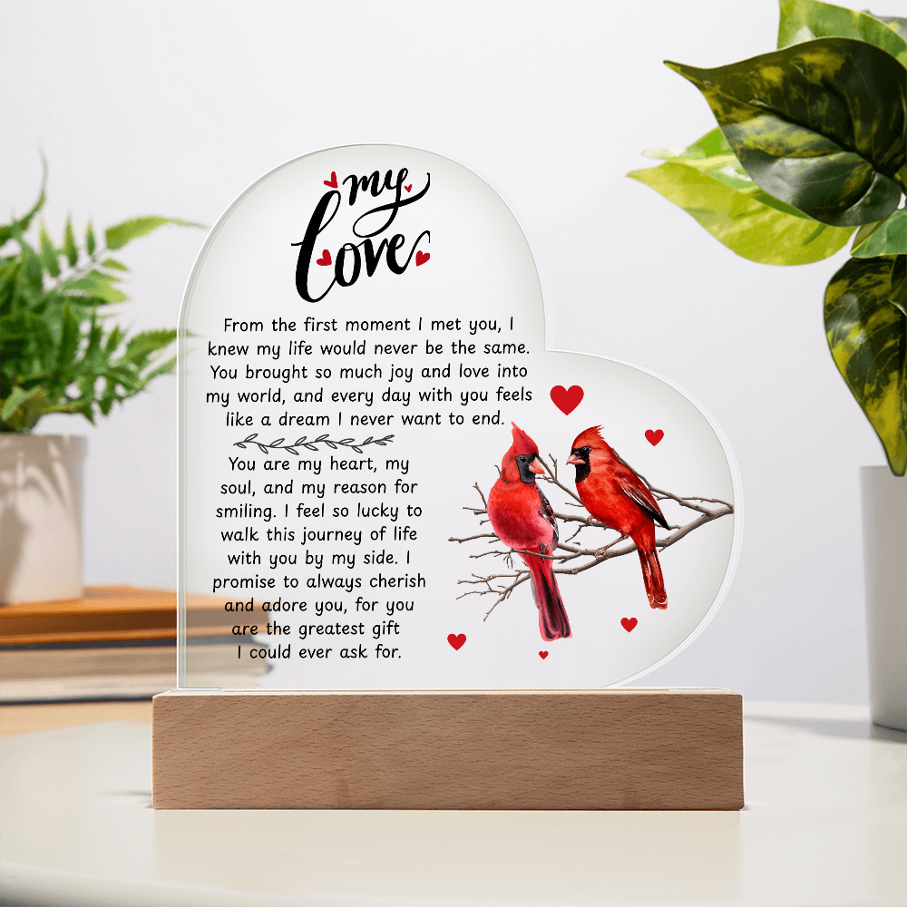 To My Beautiful Wife – Premium Heart Acrylic Valentine Gift