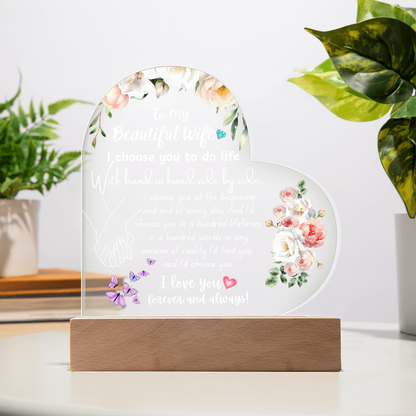 Heart Acrylic Plaque for Wife – Meaningful Valentine's Gift