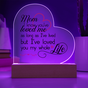 To My Mom Acrylic Heart Plaque - Best Mom Gift – Heartfelt First Mom Gift for Her