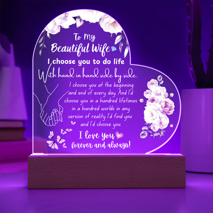 Heart Acrylic Plaque for Wife – Meaningful Valentine's Gift