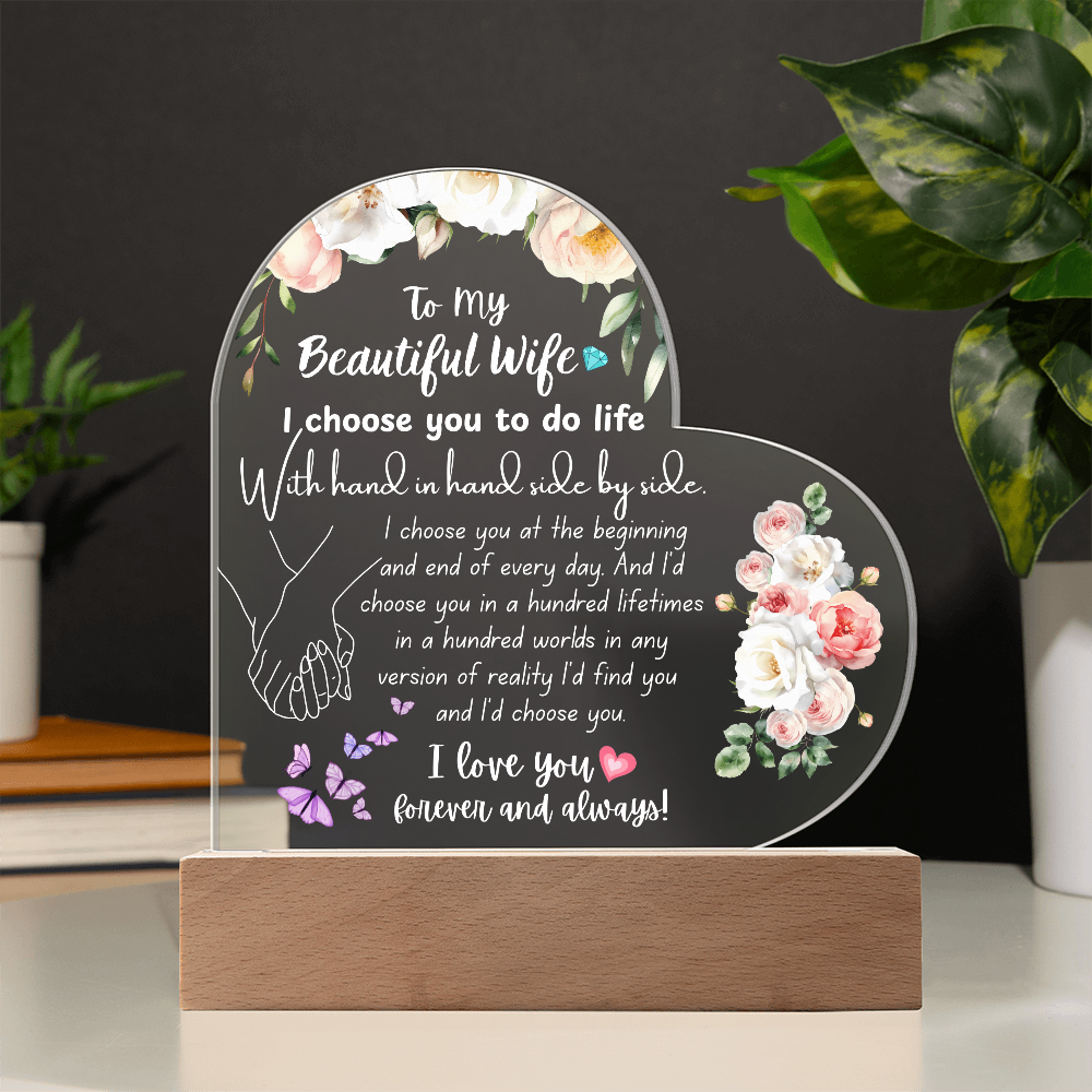 Heart Acrylic Plaque for Wife – Meaningful Valentine's Gift