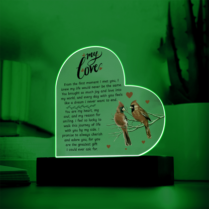 To My Beautiful Wife – Premium Heart Acrylic Valentine Gift
