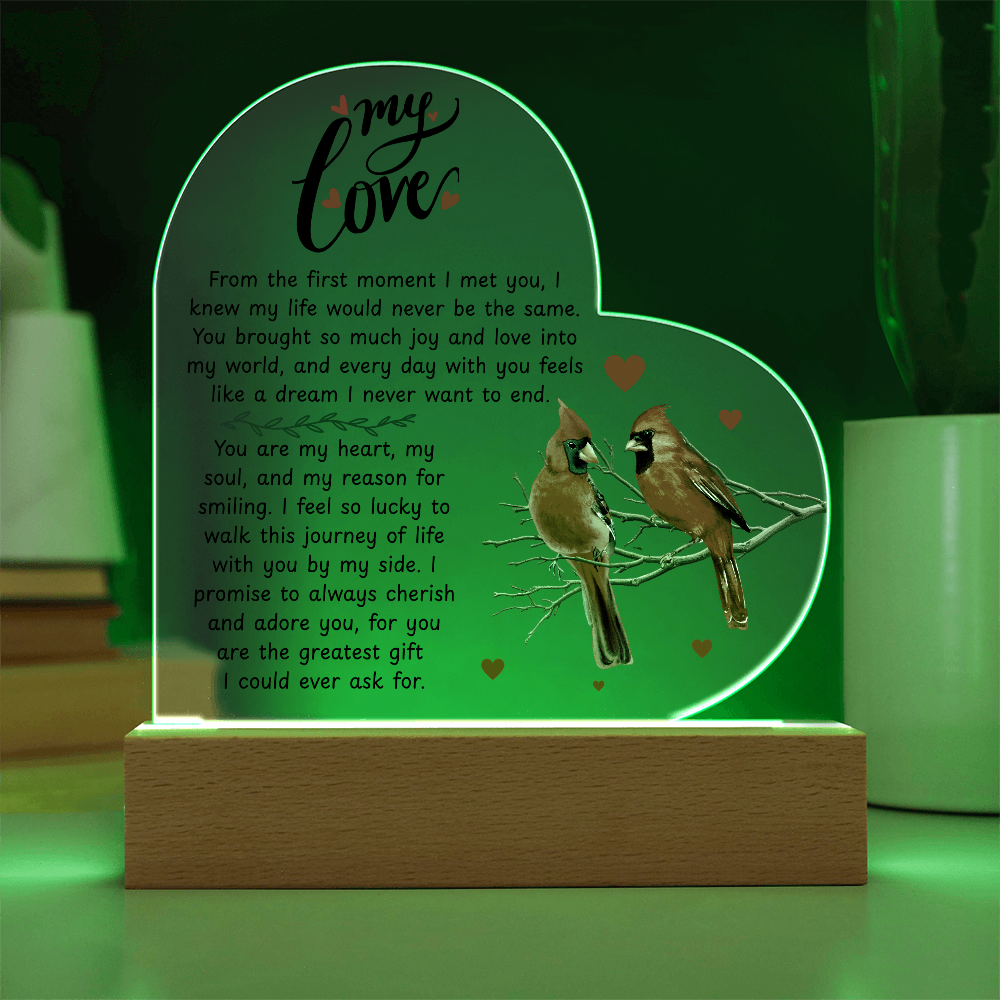 To My Beautiful Wife – Premium Heart Acrylic Valentine Gift