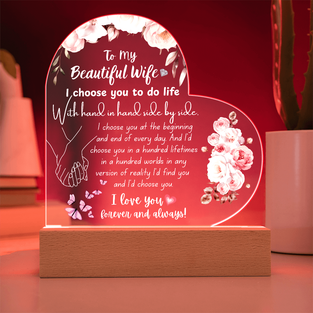 Heart Acrylic Plaque for Wife – Meaningful Valentine's Gift