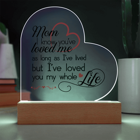 To My Mom Acrylic Heart Plaque - Best Mom Gift – Heartfelt First Mom Gift for Her