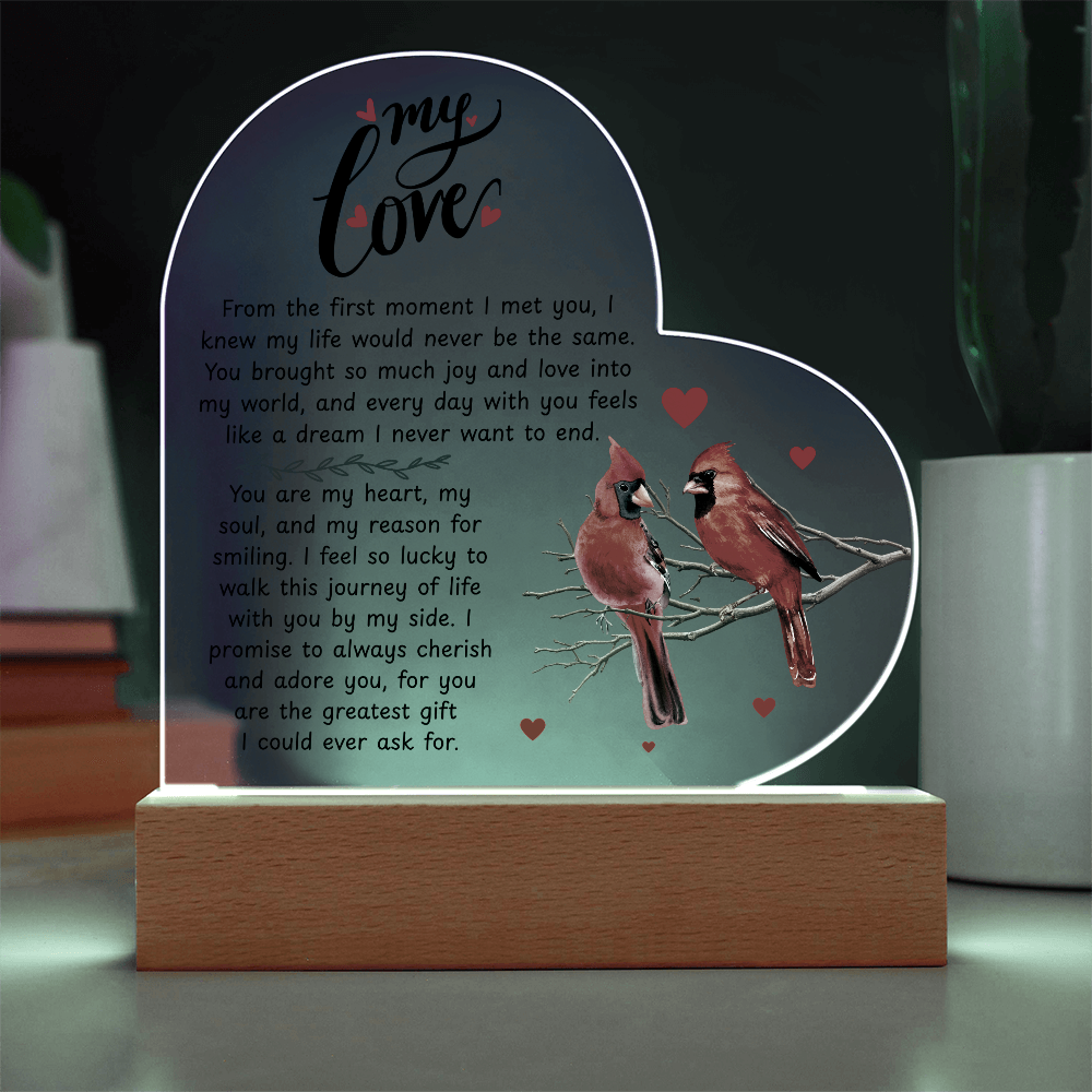 To My Beautiful Wife – Premium Heart Acrylic Valentine Gift