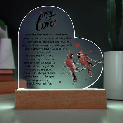 To My Beautiful Wife – Premium Heart Acrylic Valentine Gift