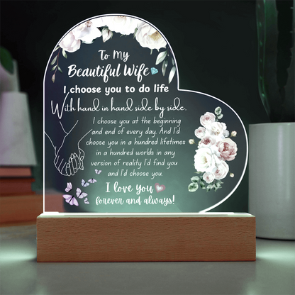 Heart Acrylic Plaque for Wife – Meaningful Valentine's Gift