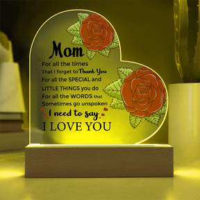 To My Mom Acrylic Heart Plaque –New Mom Gift, Best Mom Gift, Perfect First Mom Gift for Her