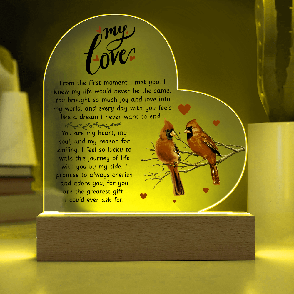 To My Beautiful Wife – Premium Heart Acrylic Valentine Gift