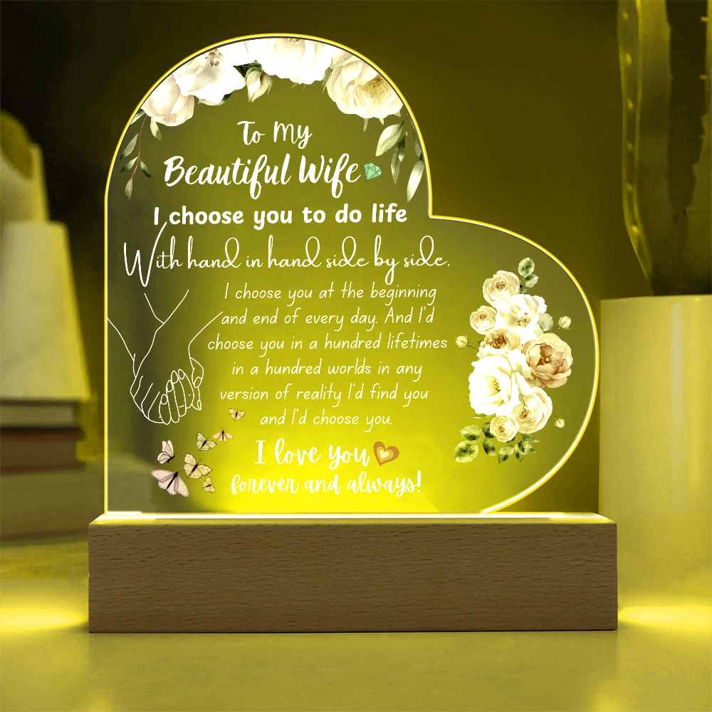 Heart Acrylic Plaque for Wife – Meaningful Valentine's Gift