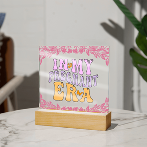 First Mom Gift,  Pregnant Era Acrylic Square Plaque - Ideal Gift for New Moms