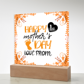 New Mom Gift. Happy 1st Mother's Day Acrylic Plaque – Personalized New Mom Gift