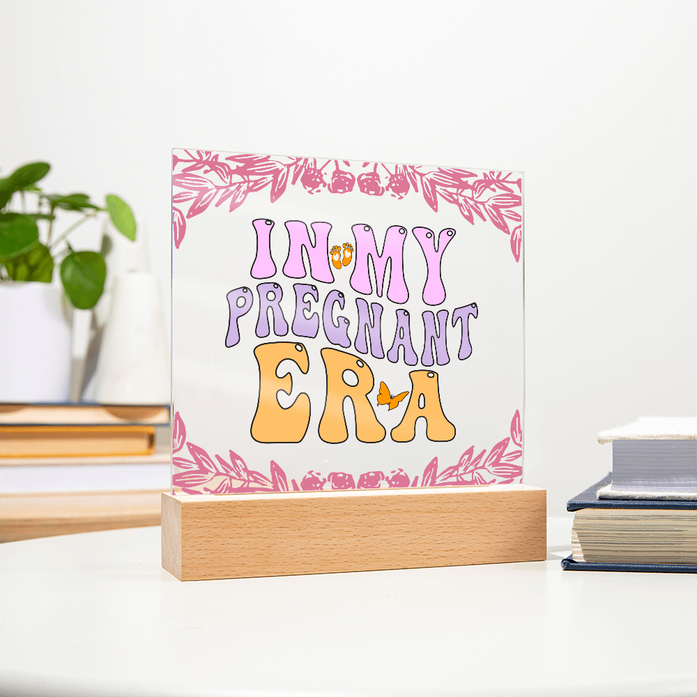 First Mom Gift,  Pregnant Era Acrylic Square Plaque - Ideal Gift for New Moms