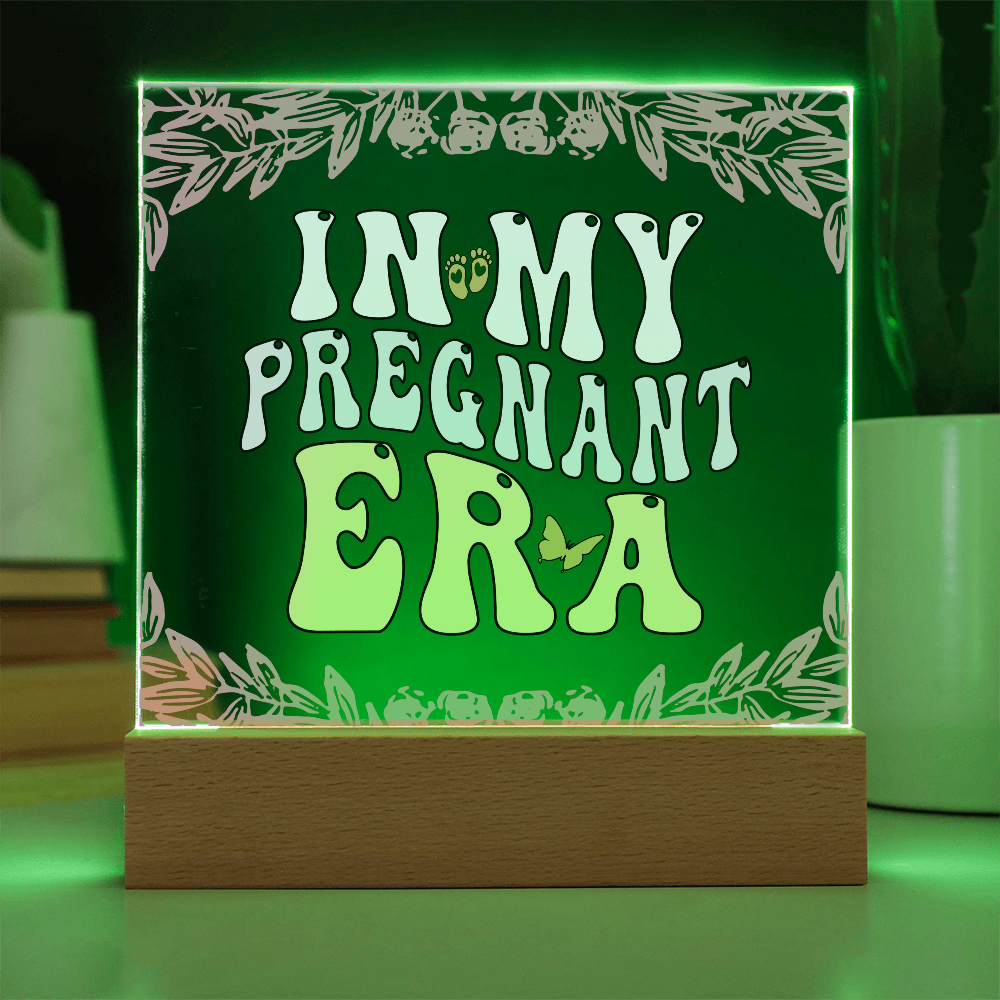 First Mom Gift,  Pregnant Era Acrylic Square Plaque - Ideal Gift for New Moms