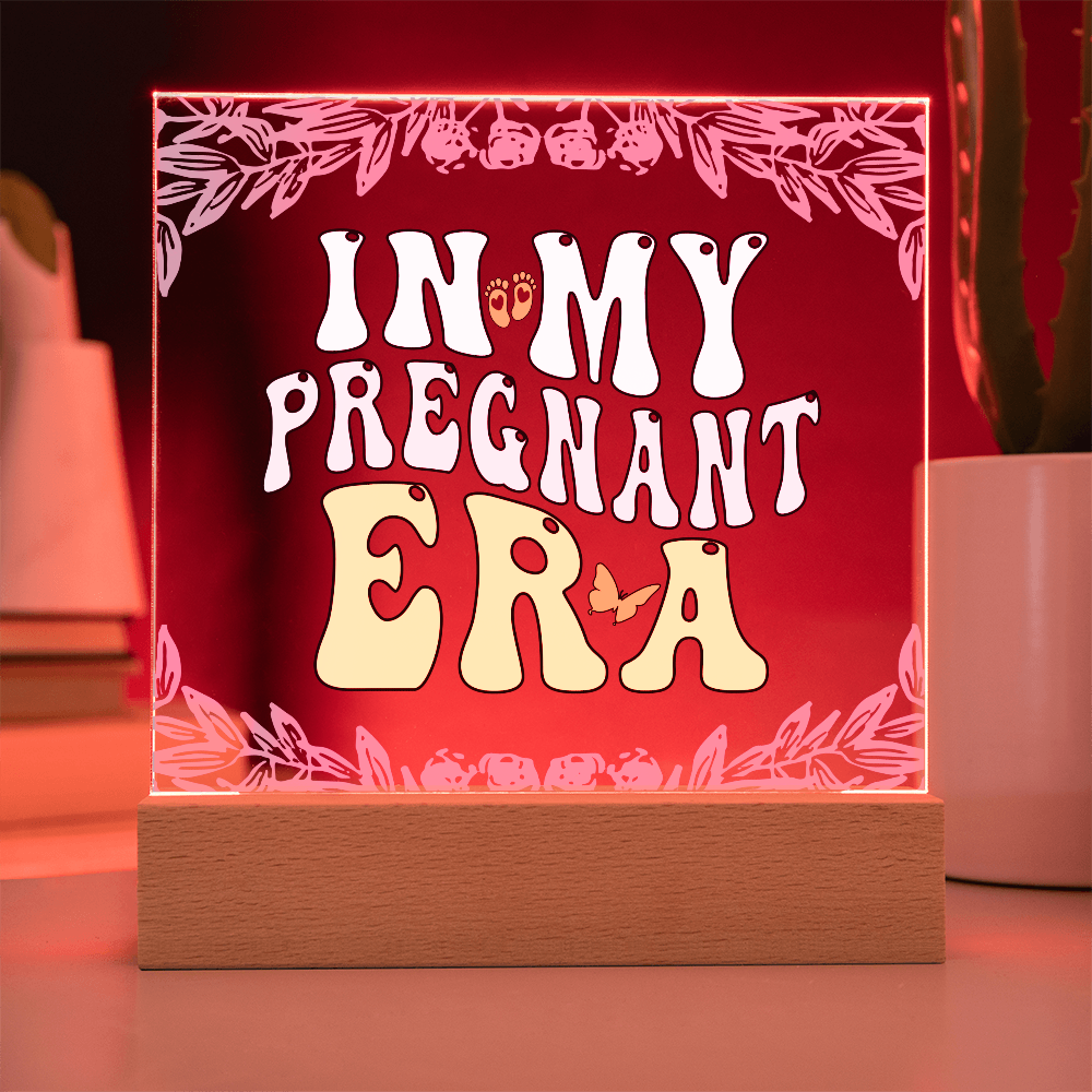 First Mom Gift,  Pregnant Era Acrylic Square Plaque - Ideal Gift for New Moms