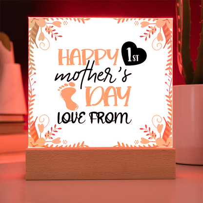 New Mom Gift. Happy 1st Mother's Day Acrylic Plaque – Personalized New Mom Gift