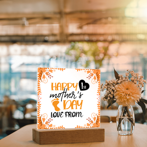 New Mom Gift. Happy 1st Mother's Day Acrylic Plaque – Personalized New Mom Gift