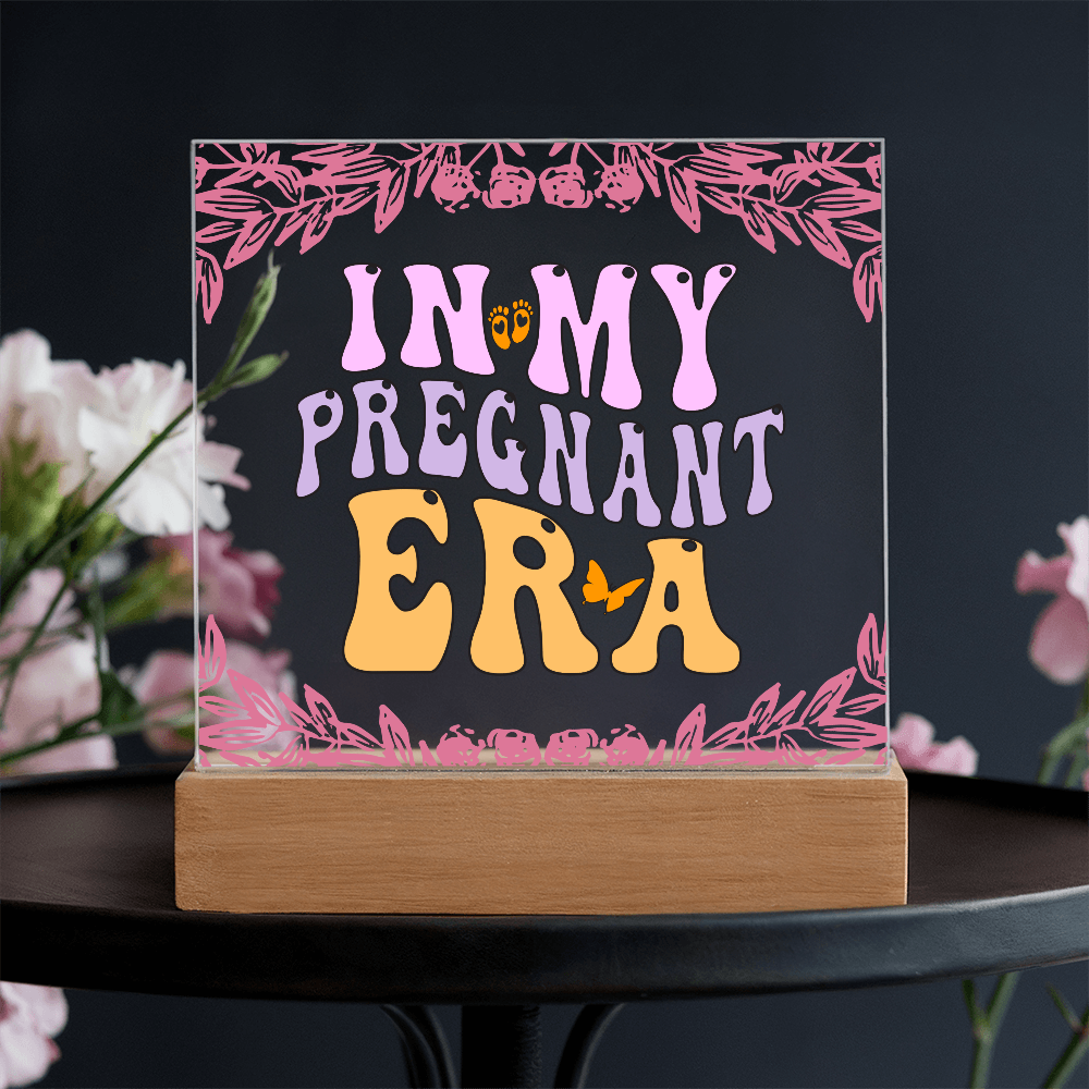 First Mom Gift,  Pregnant Era Acrylic Square Plaque - Ideal Gift for New Moms