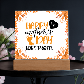 New Mom Gift. Happy 1st Mother's Day Acrylic Plaque – Personalized New Mom Gift