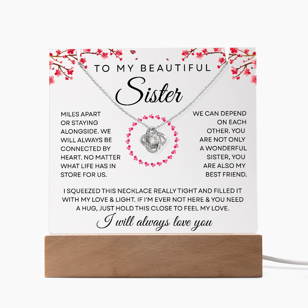 Sister Necklace – Miles Apart Yet Always Connected by Heart