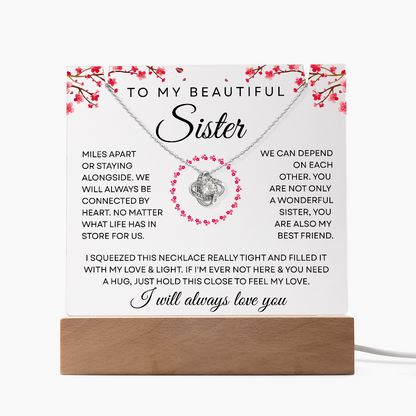 Sister Necklace – Miles Apart Yet Always Connected by Heart