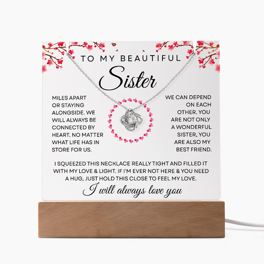 Sister Necklace – Miles Apart Yet Always Connected by Heart