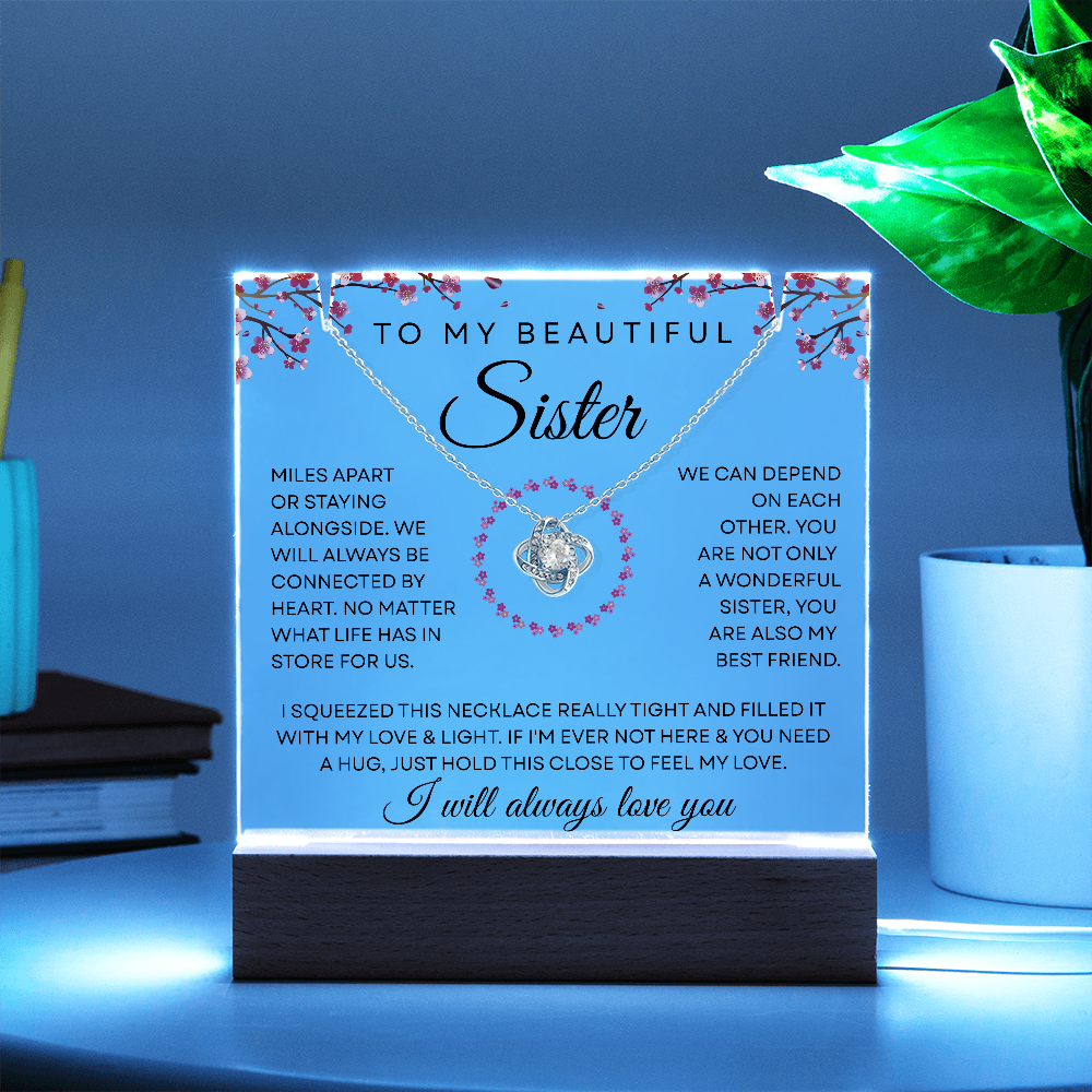 Sister Necklace – Miles Apart Yet Always Connected by Heart