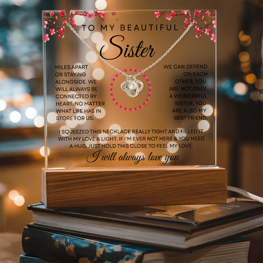 Sister Necklace – Miles Apart Yet Always Connected by Heart