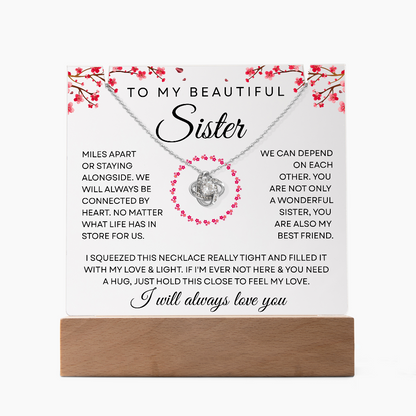 Sister Necklace – Miles Apart Yet Always Connected by Heart