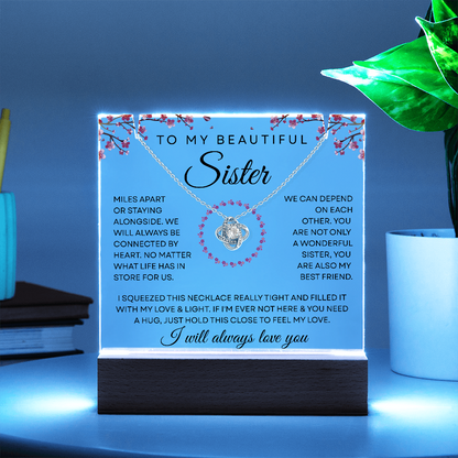 Sister Necklace – Miles Apart Yet Always Connected by Heart