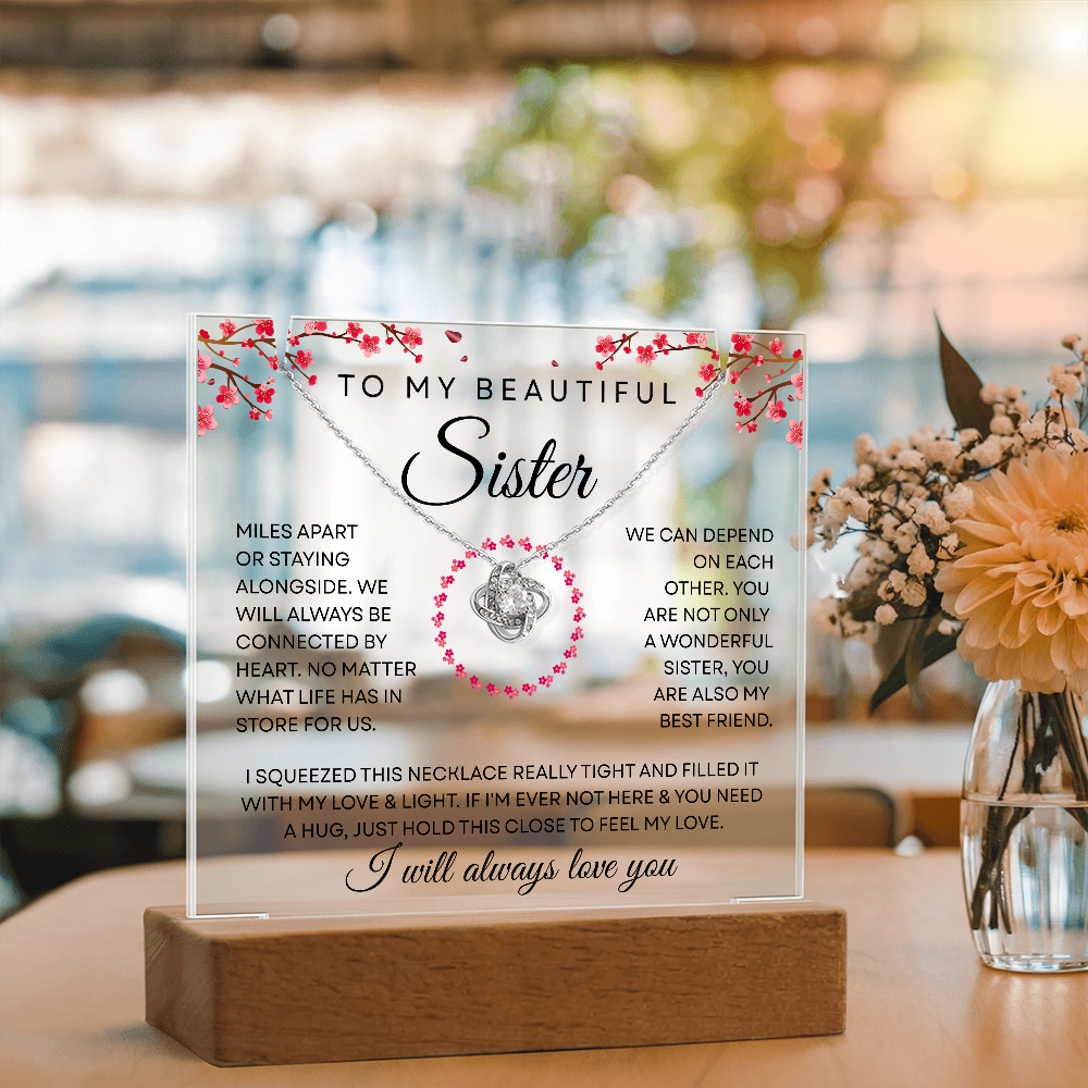 Sister Necklace – Miles Apart Yet Always Connected by Heart