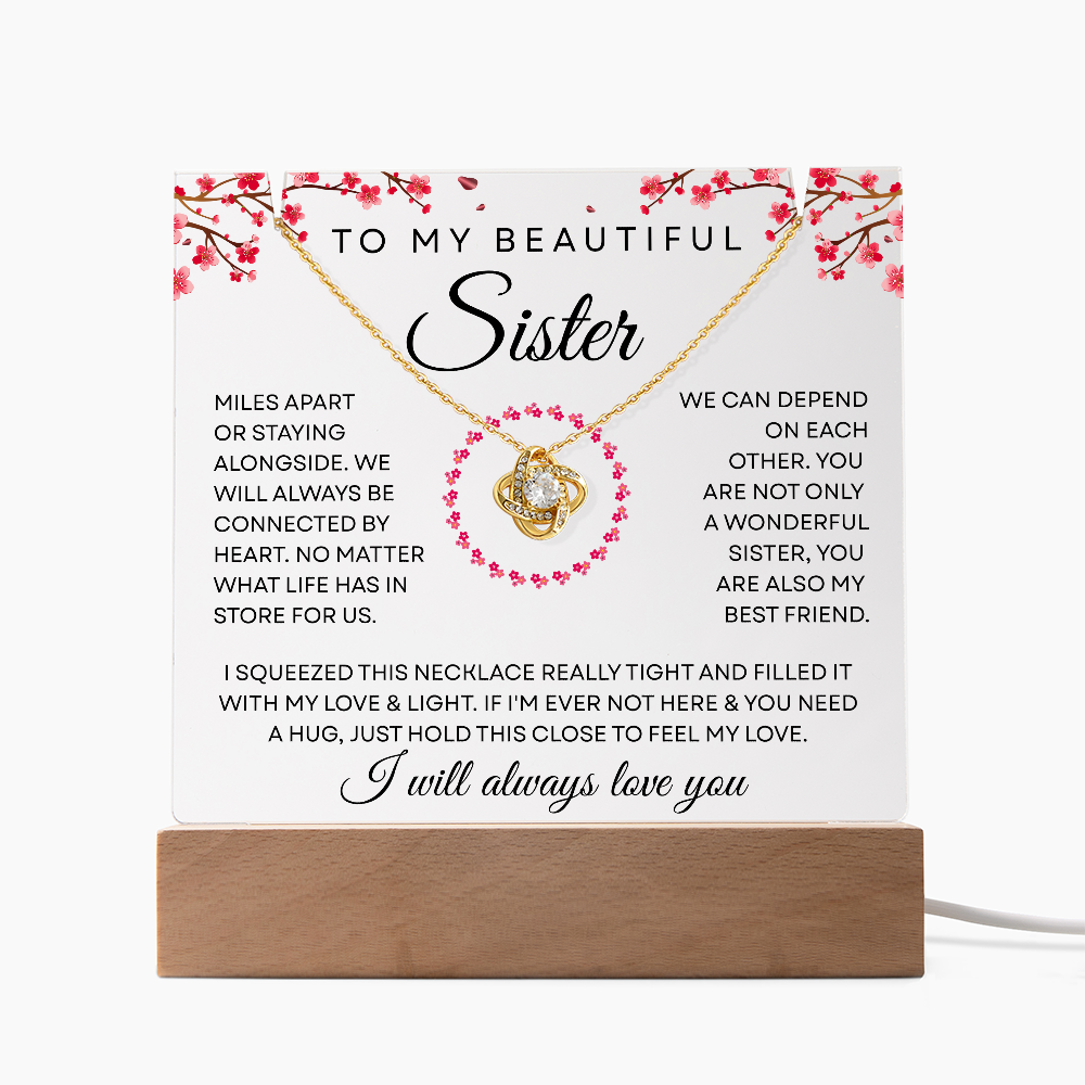 Sister Necklace – Miles Apart Yet Always Connected by Heart