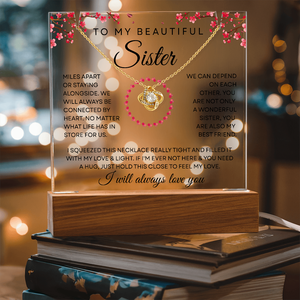 Sister Necklace – Miles Apart Yet Always Connected by Heart