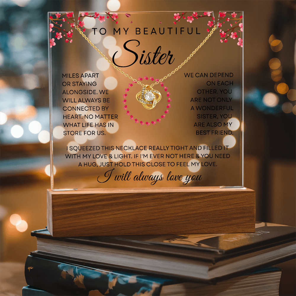 Sister Necklace – Miles Apart Yet Always Connected by Heart