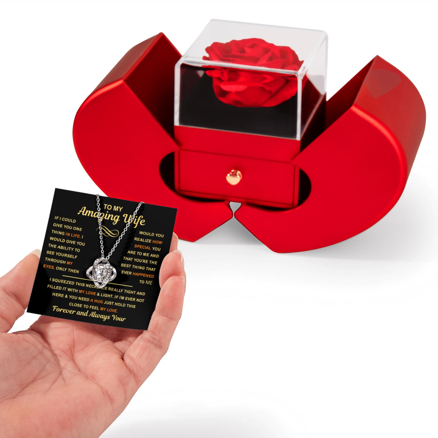 Soulmate Necklace from Husband, When Your wife  Puts It On, Her Heart Shines Through