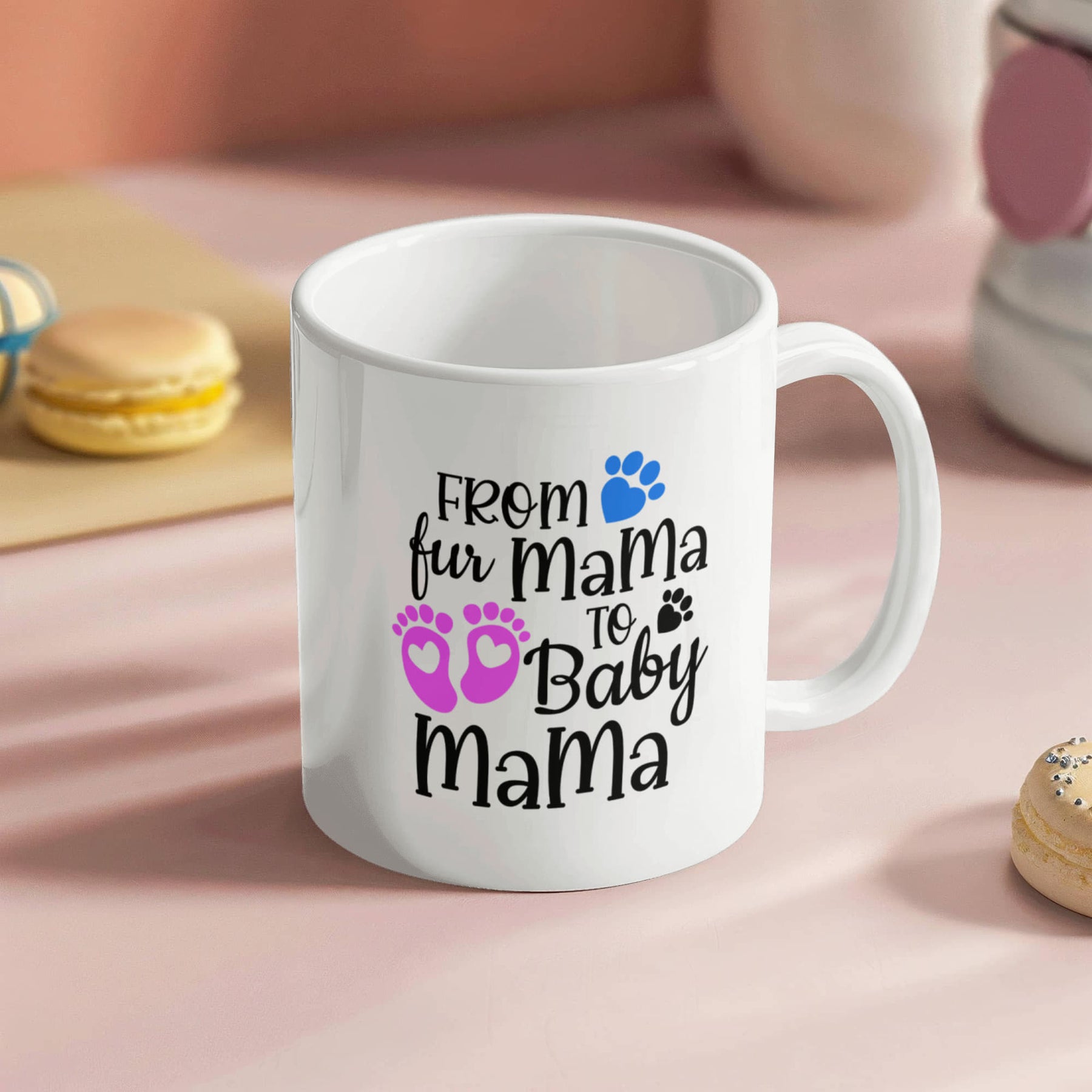 Gifts for first time moms, From Fur Mama to Baby Mama Ceramic Mug – Gift for New Moms