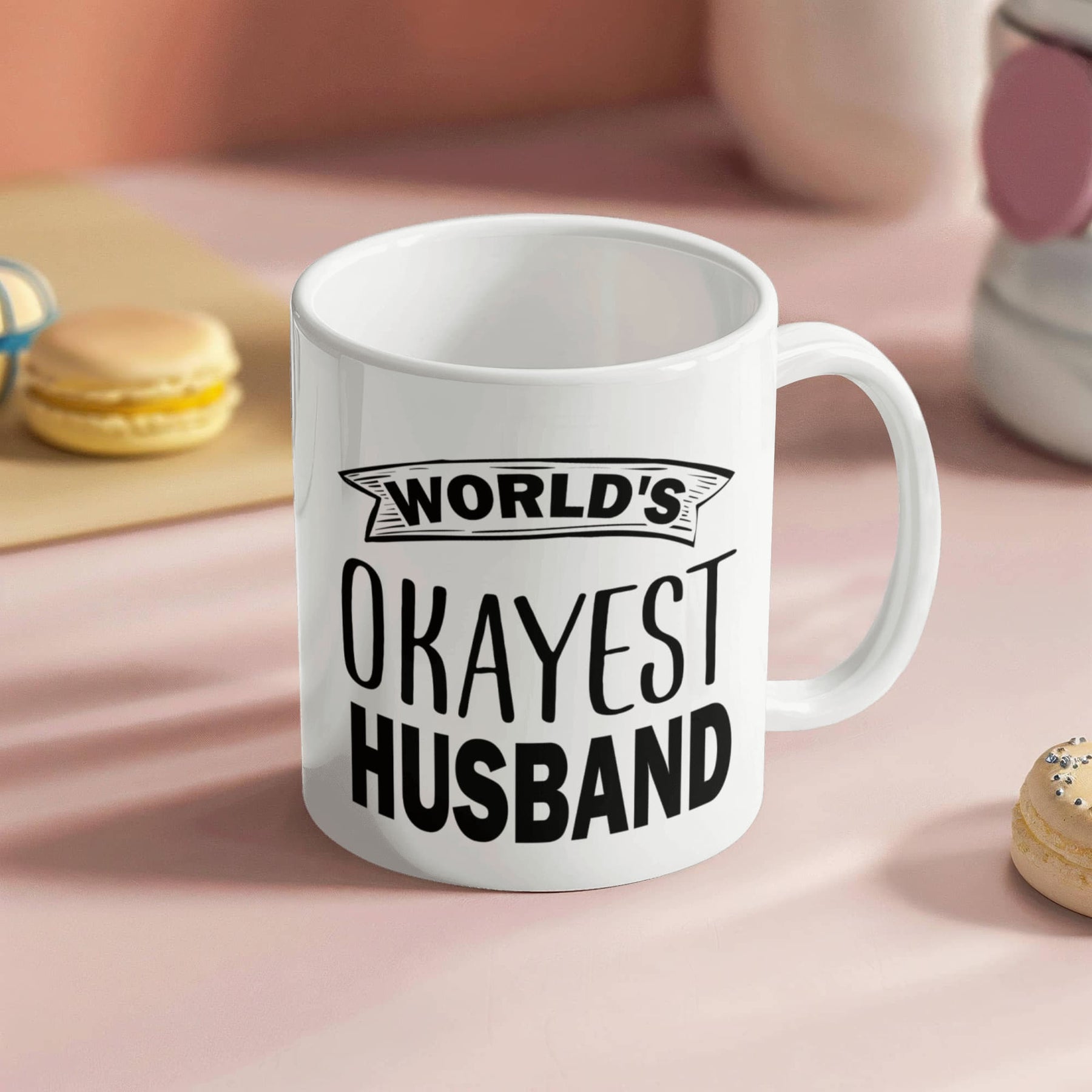 World's Okayest Husband - Gifts for Husband - Husband Gifts - Best Husband Gifts - Gifts for my husband - White Ceramic Mug