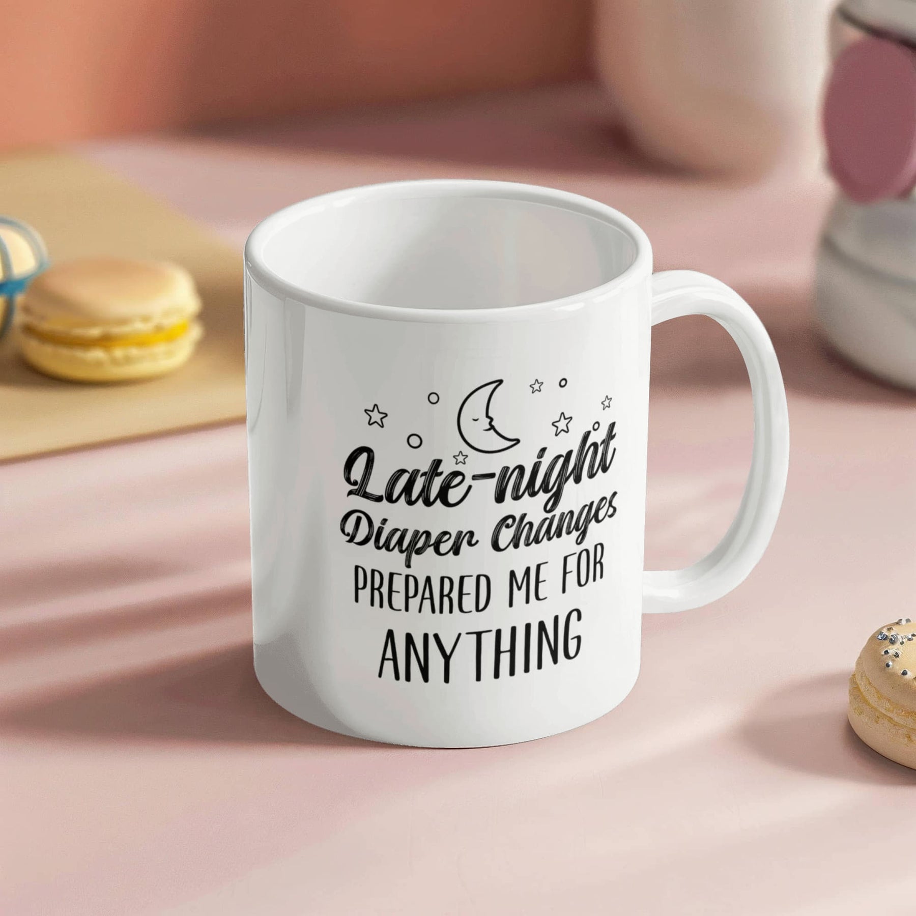 Late-night diaper changes prepared me for anything -  Gifts for my husband -  Best husband gifts - Husband Gifts -  White Ceramic Mug Gifts