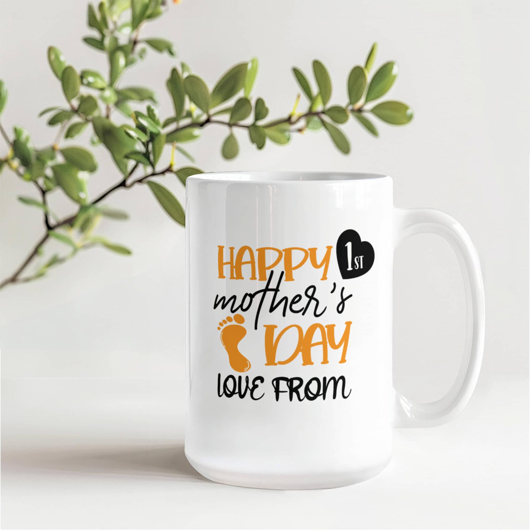 First Mom Gift. Happy 1st Mother's Day Ceramic Mug – Perfect Gift for New Moms