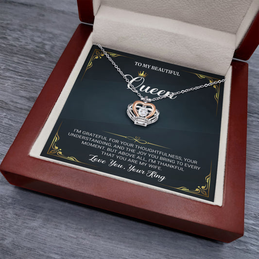 To My Beautiful Queen - White Gold Necklaces for Women